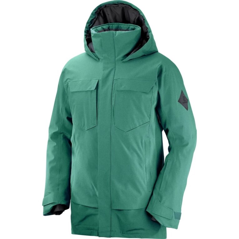 Chaquetas De Esquí Salomon Stance Cargo Insulated Encapuchado Hombre Verdes | MX FWEX230